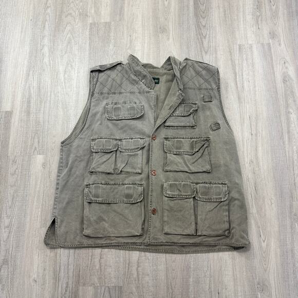 Vintage Gander Mountain Fishing Vest Men's 2XL XXL Green Outdoors Pockets Hiking - Picture 1 of 9